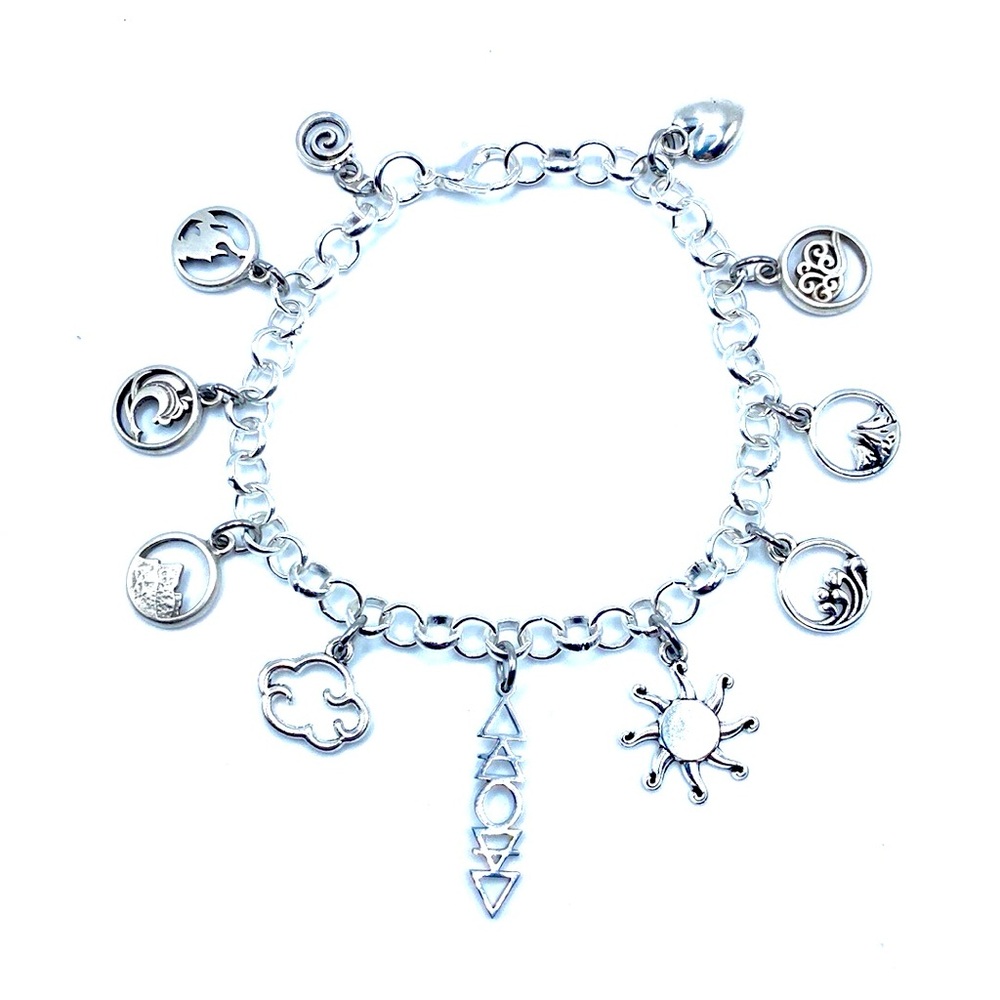 Four Elements Charm Bracelet Water Fire Earth Air Symbols